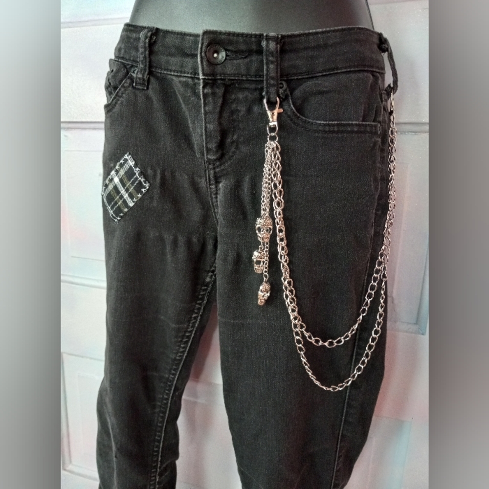 Frankensteins Monster & Bride mashup custom OOAK unique skinny jeans! - Picture 8 of 12